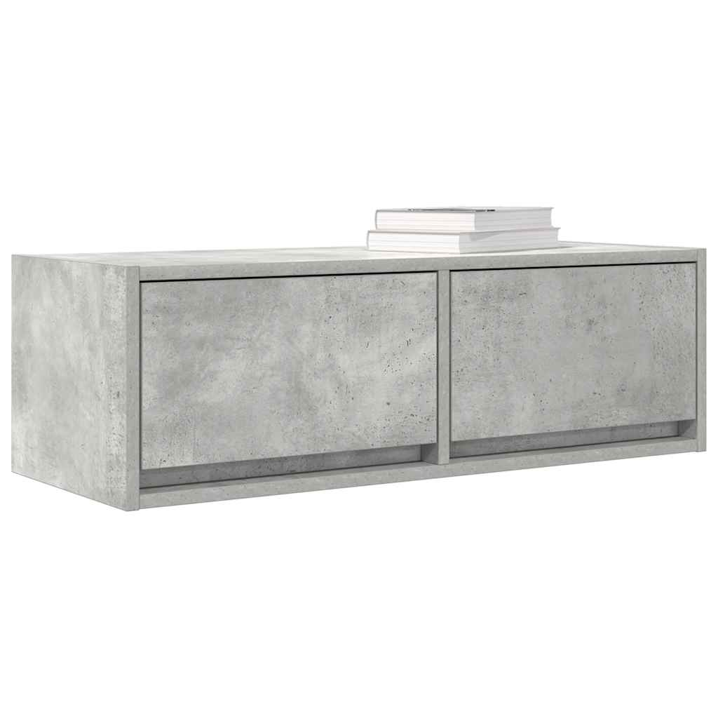 Tv Skříňky 2 Ks Betonová Šedá 80X31X25,5 Cm Dřevěná Konstrukce