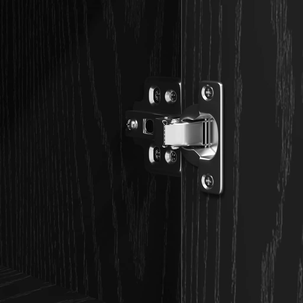 Koupelnová Skříňka S Policemi Černý Dub 36X35X165 Cm