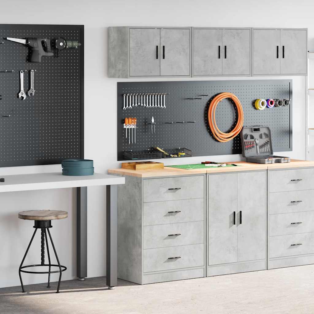 Garážové Skříně 2 Ks Beton Grey Kompozitní Dřevo Betonová Šedá