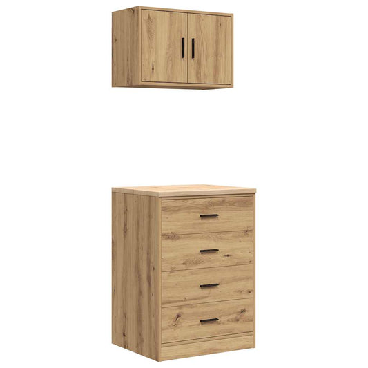 Garážové Skříně 2 Ks Dub Artisan Kompozitní Dřevo