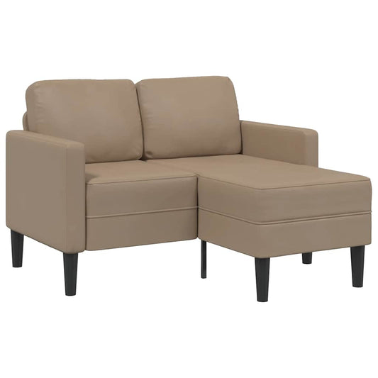 Dvoumístná Pohovka S Lenoškou Ve Tvaru L, Cappuccino 125 Cm, Umělá Kůže