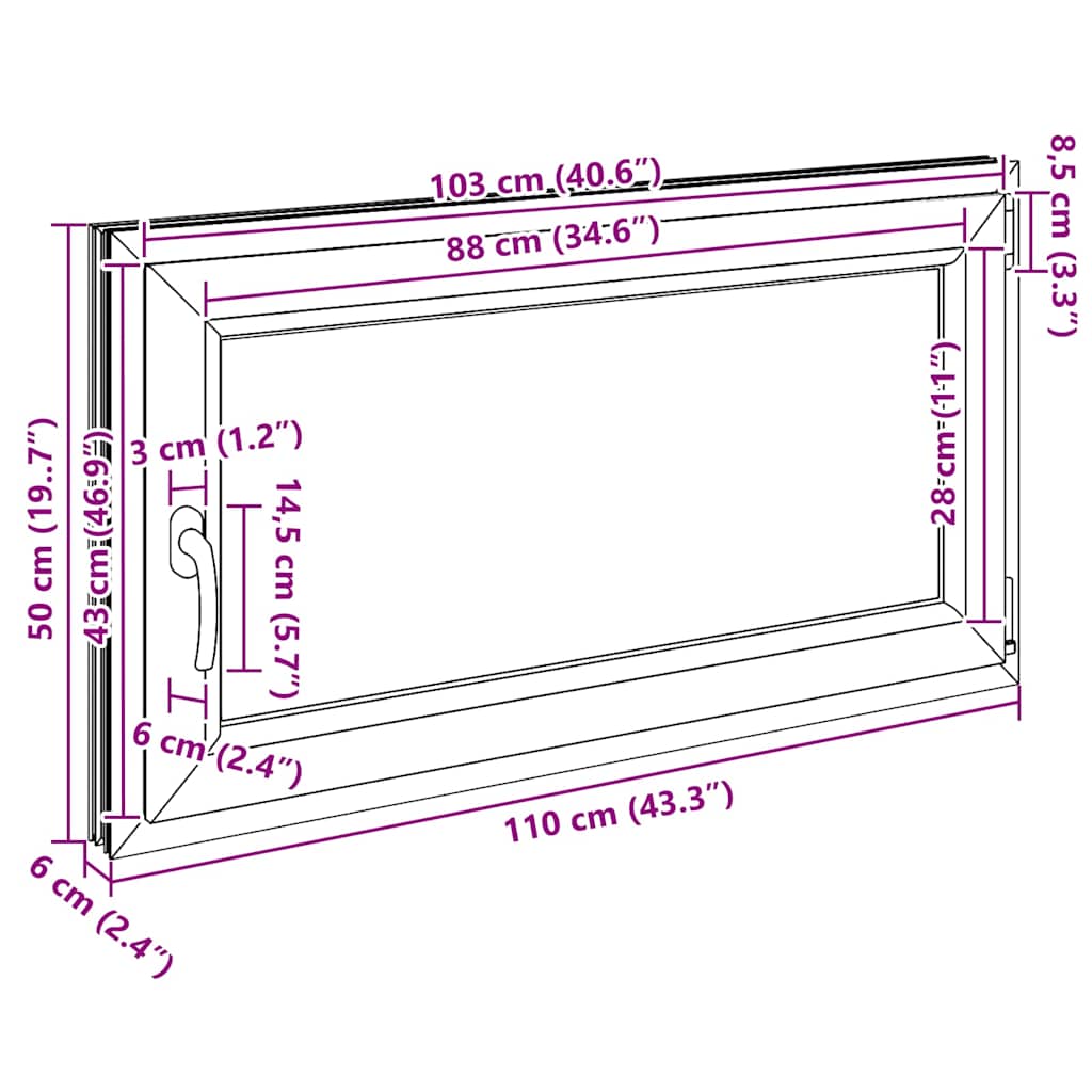Sklepní Okno Risor 110X50 Cm Sklopné&Otočné Din Pravé Bílé