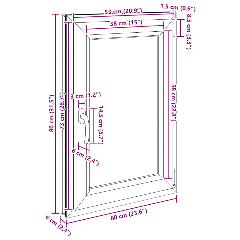 Sklepní Okno "Risor" 60X80 Cm Sklopné&Otočné Din Pravé Bílé