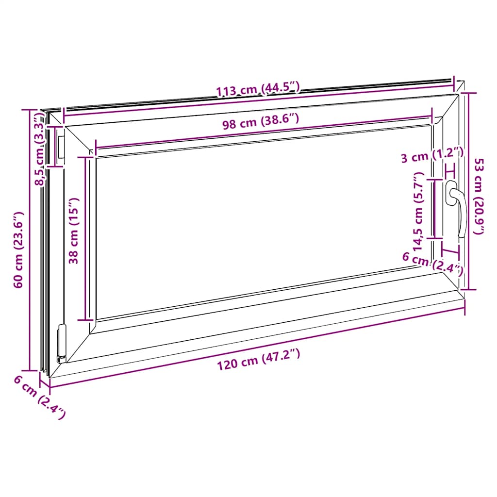Sklepní Okno Risor 120X60 Cm Sklopné&Otočné Din Levé Bílé