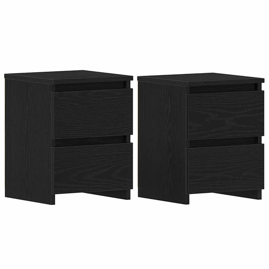 Noční Skříňka 2 Pcs Černý Dub 30 X 30 X 40 Cm Kompozitní Dřevo