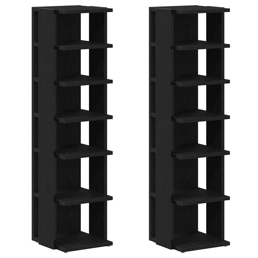 Botníky 2 Ks Černý Dub 25X27X102 Cm Kompozitní Dřevo