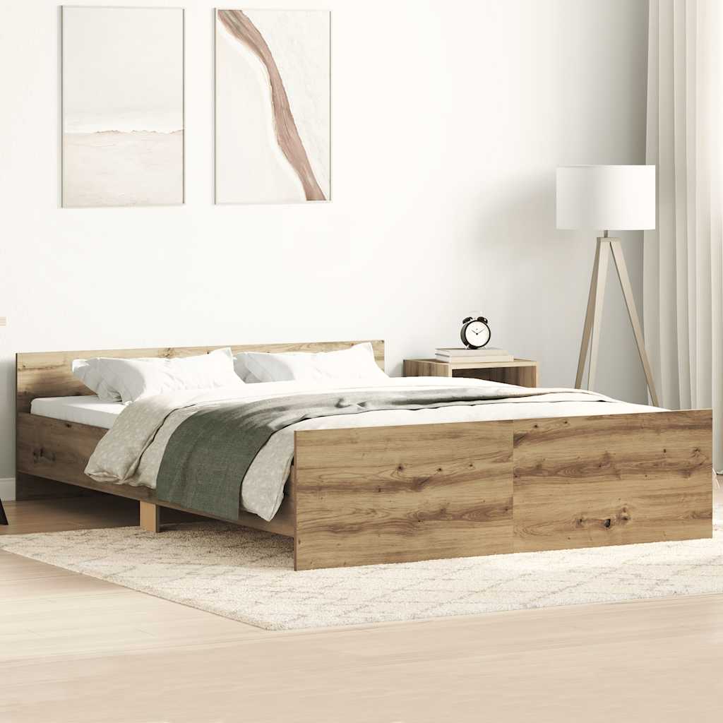 Rám Postele Bez Matrace 75X190Cm Dřevěné Konstrukce Dub Artisan