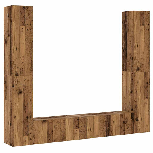 Nástěnné Tv Skříňky 6 Ks Old Wood Kompozitní