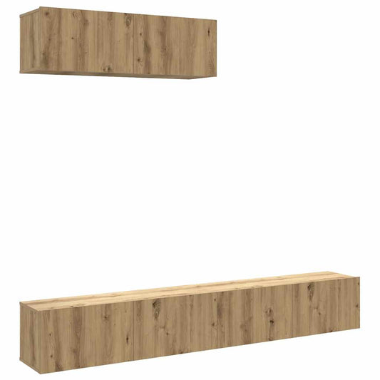 Nástěnné Tv Skříňky 4 Ks Dub Artisan 100X30X30 Cm Kompozit