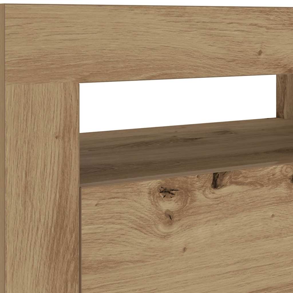 Noční Stolky 2 Ks S Led Osvětlením Dub Artisan 60 X 35 X 40 Cm