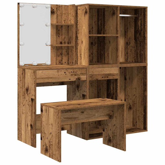 Set Toaletního Stolku S Led Kompozitní Dřevo