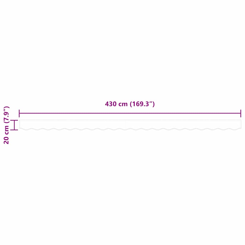 Náhradní Lem Markýzy Zelená A Bílá 430 X 20 Cm Polyester