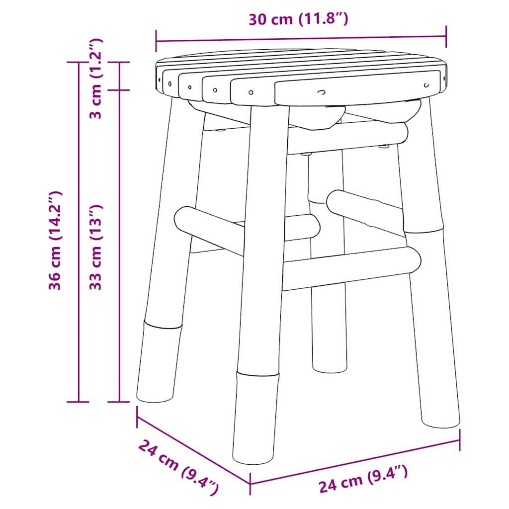 Stolička Přirozený Bambus 30 X 30 X 36 Cm Bambus