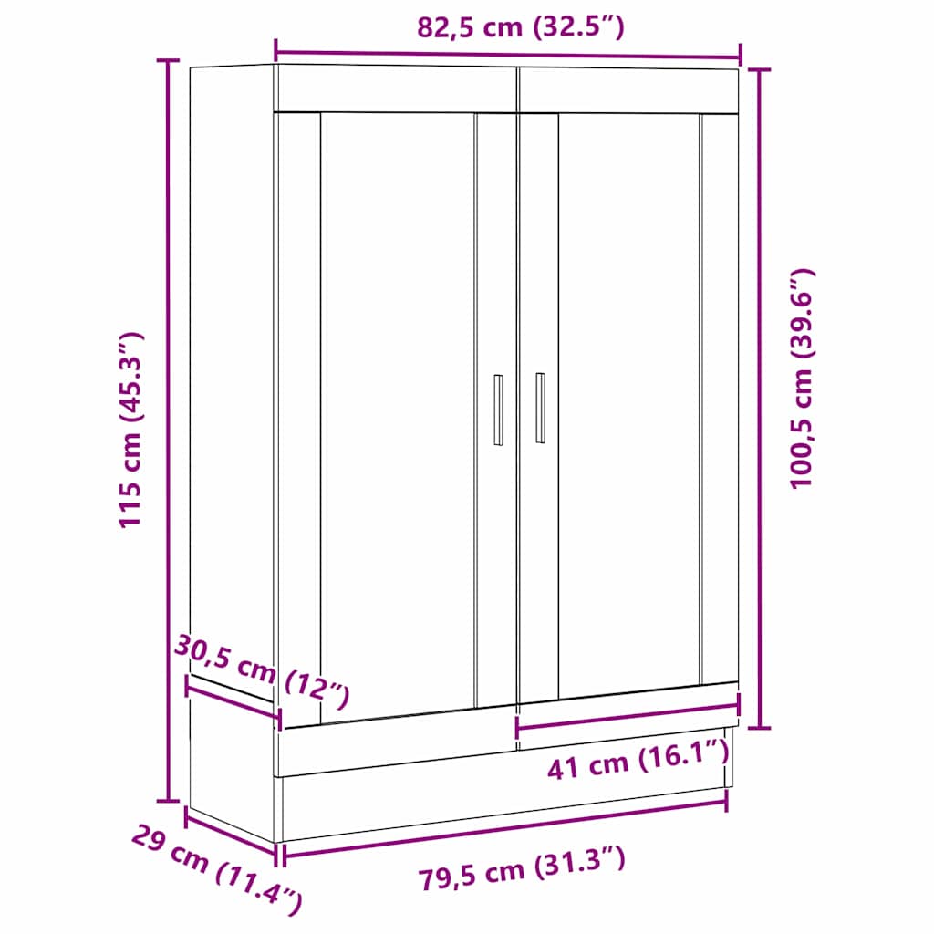 Knihovna 3 Úrovní 82,5 X 30,5 X 115 Cm Kompozitní Dřevo