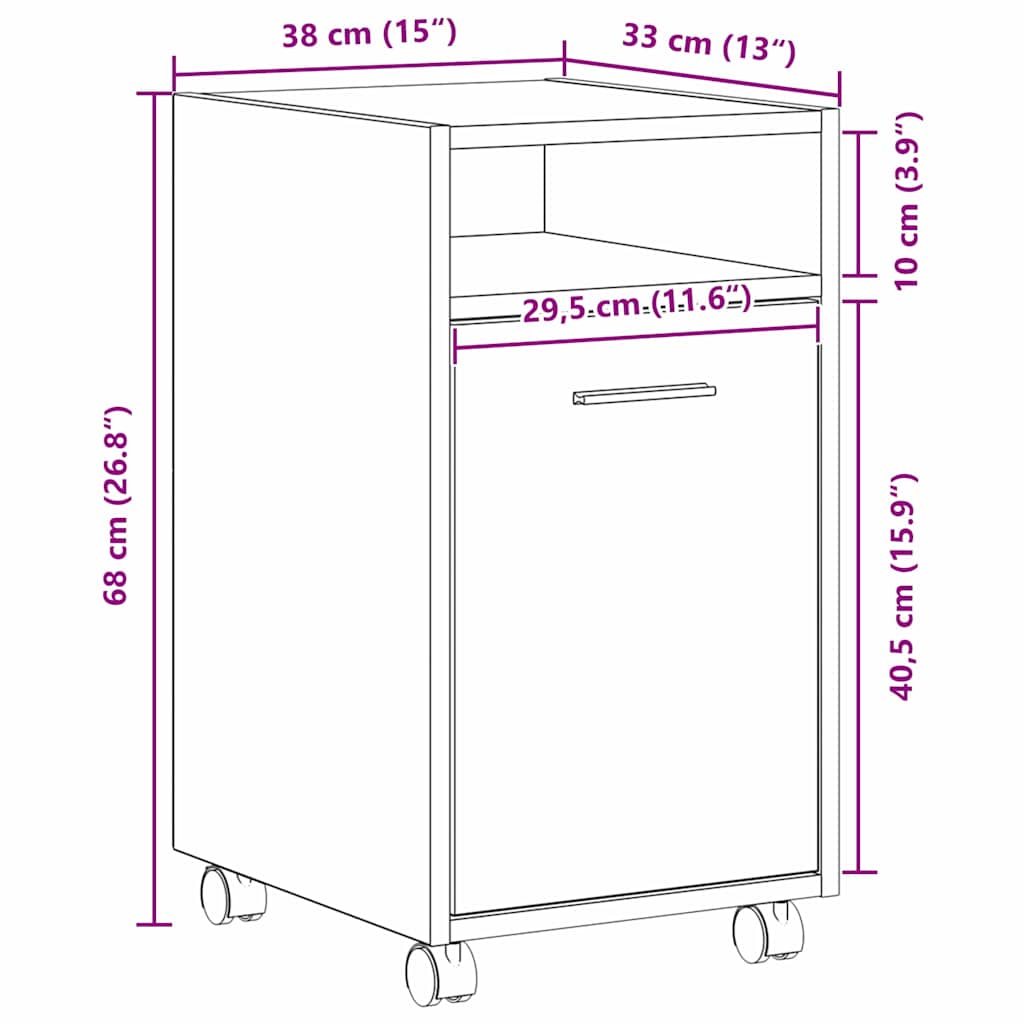 Kolekcionářský Boční Kabinet 33 X 38 X 60 Cm Kompozitní Dřevo
