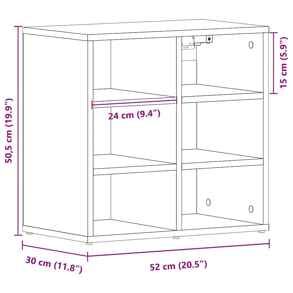 Skříň Na Obuv 52 X 30 X 50,5 Cm Kompozitní Dřevo Černý Dub