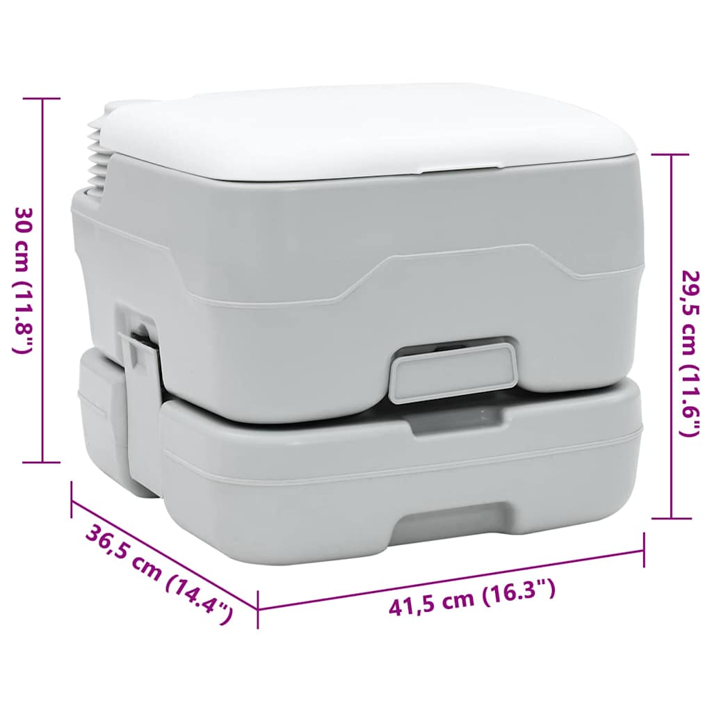 Campingové Wc Šedá A Bílá 41,5 X 36,5 X 30 Cm Polyethylen