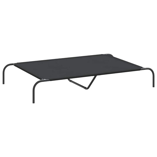 Vyvýšený Pelíšek Pro Psy Černý 130X80X20Cm Oxford Fabric A Ocel