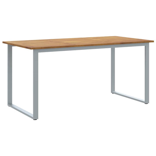Zahradní Stůl Šedá 160 X 80 X 75 Cm Masivní Akátové Dřevo