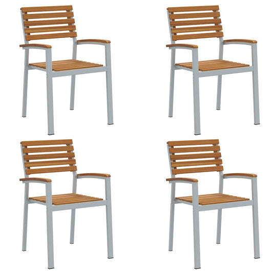 Zahradní Křeslo 4 Ks Hnědá Masivní Akátové Dřevo Stohovatelné