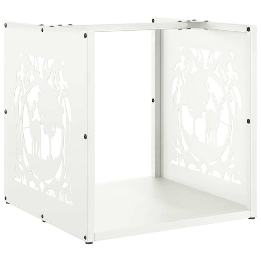 Stojan Na Palivové Dřevo Bílý Ocel Válcovaná Za Studena