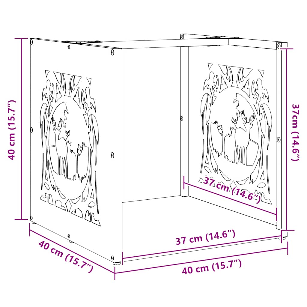 Stojan Na Palivové Dřevo Olive Green Ocel Válcovaná Za Studena