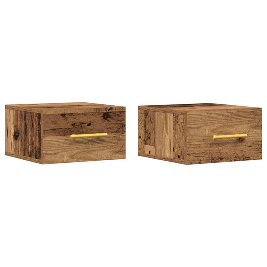 Noční Skříňka 2 Ks 35 X 35 X 20 Cm Kompozitní Dřevo Staré Dřevo