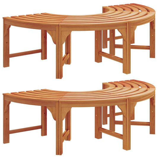 Stromová Lavička 8 -Seater 2 Ks 160 X 80 X 45Cm Přírodní