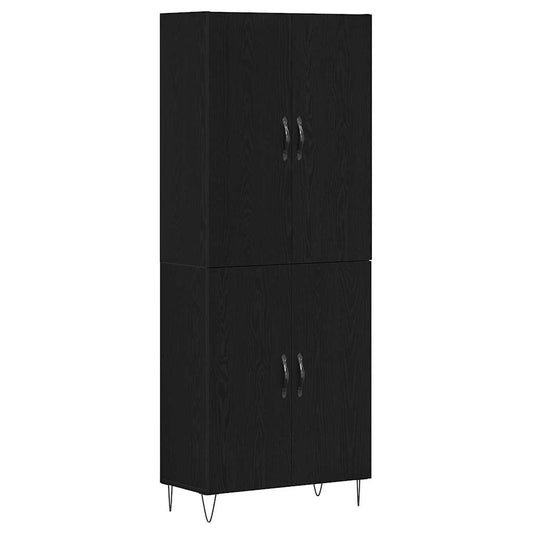 Vysoký Bufet 2 Ks Černý Dub 69,5 X 34 X 180 Cm Kompozitní Dřevo