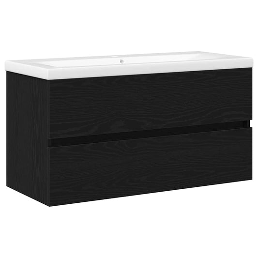 Skříňka Pod Umyvadlo Černý Dub 90 X 39 X 62 Cm Kompozitní Dřevo
