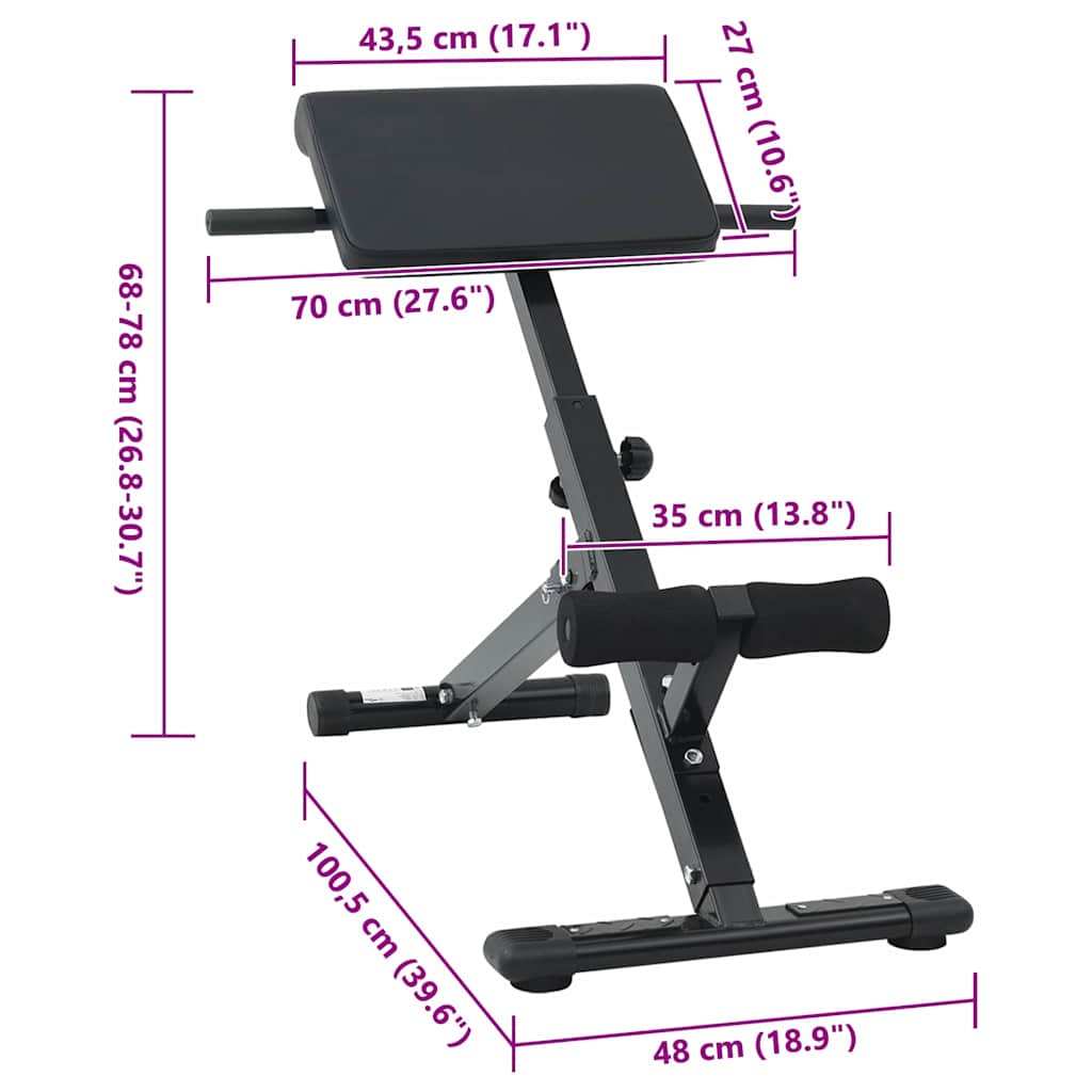 Hyperextension Lavice Černá 100,5 X 70 X 78 Cm