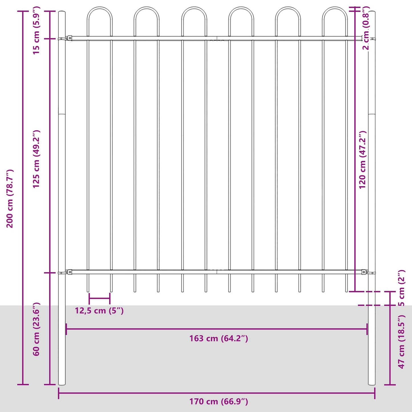 Zahradní Plot Woerden 3 Ks 5,1 X 1 M Práškově Lakovaná Ocel