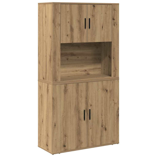 Vysoký Bufet Artisanový Dub 80 X 33 X 150 Cm Kompozitní Dřevo