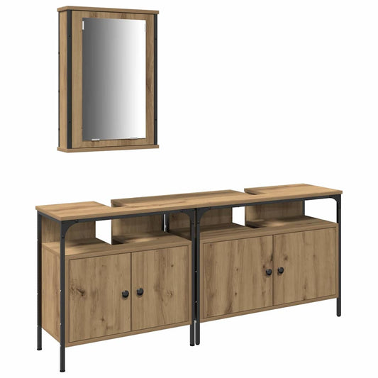 Koupelnové Umyvadlové Jednotky 3 Ks Hnědá 80 X 30 X 60 Cm
