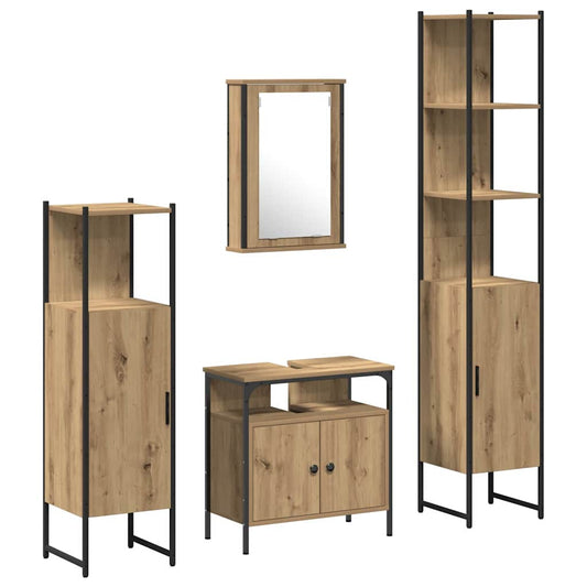 Sada Koupelnového Nábytku 4 Ks Artisanový Dub
