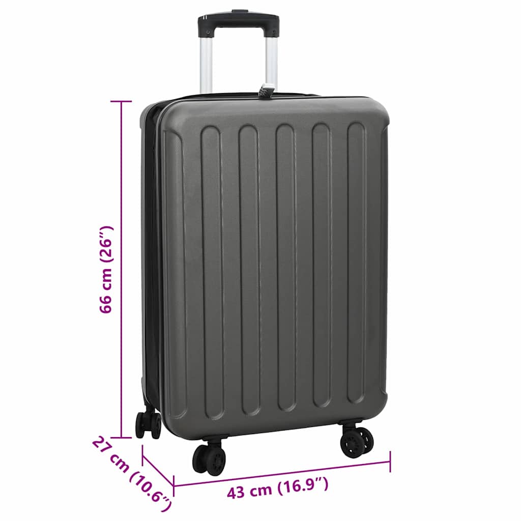 Kufr Se Zámkem Tmavě Šedá 43 X 27 X 66 Cm Abs Plast