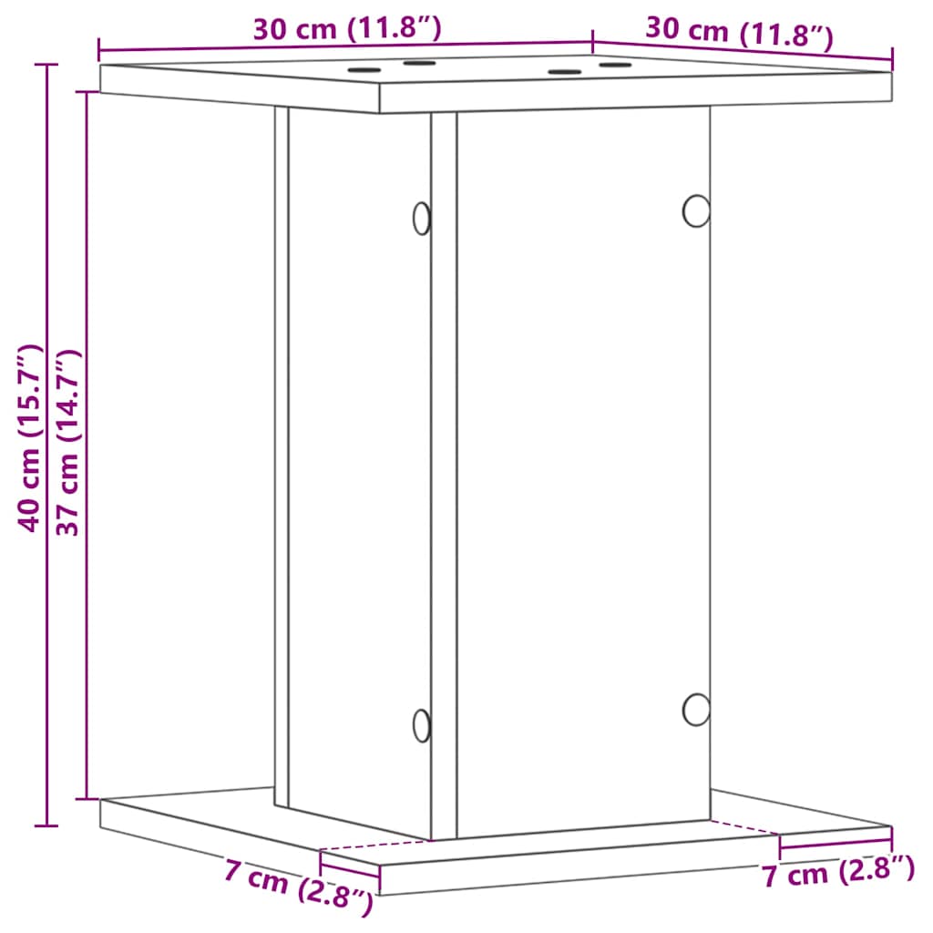 Stojany Na Reproduktory 2 Pcs Černý Dub 30 X 30 X 40 Cm