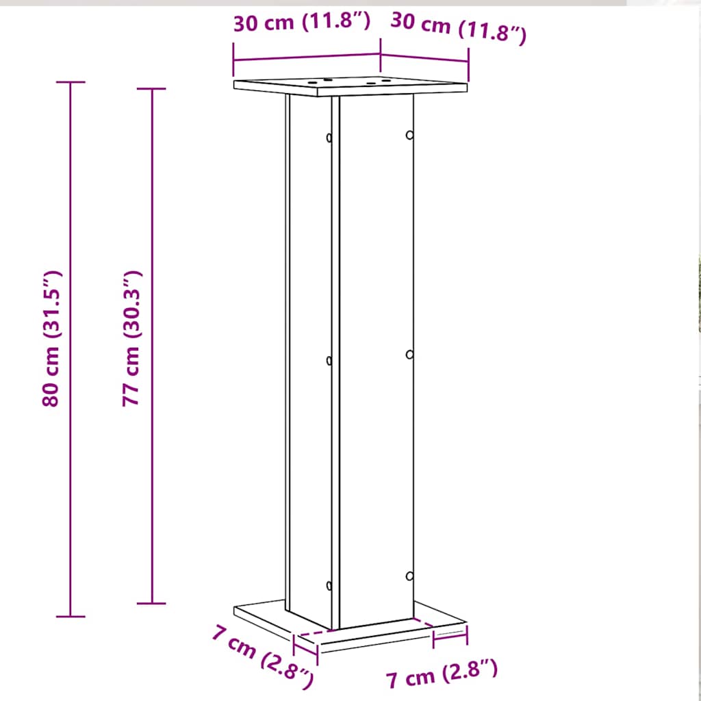 Stojany Na Reproduktory 2 Pcs Černý Dub 30 X 30 X 80 Cm
