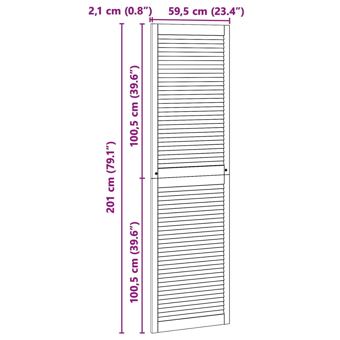 Skříňové Dveře Se Dveřmi 2 Ks Přírodní 201 X 2,1 X 59,5 Cm