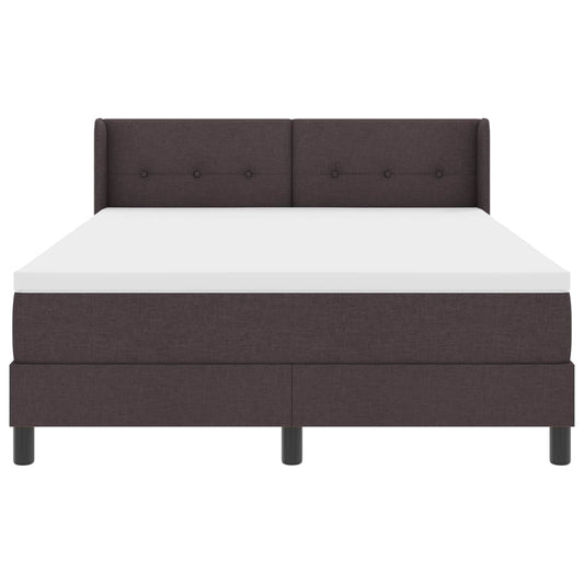 Postel S Boxspringem S Čelo Tmavě Hnědá 200 X 160 Cm Textil