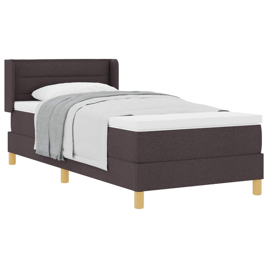 Postel S Boxspringem S Matrací Tmavě Hnědá 190 X 90 Cm Textil