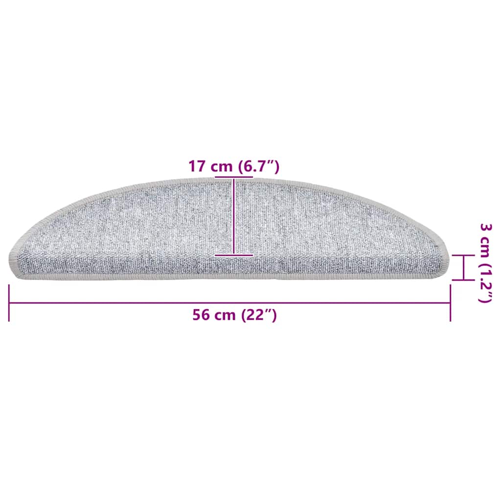 Rohože Na Schody 30 Ks Světle Šedé 56X17X3 Cm Tlumeně Bílá
