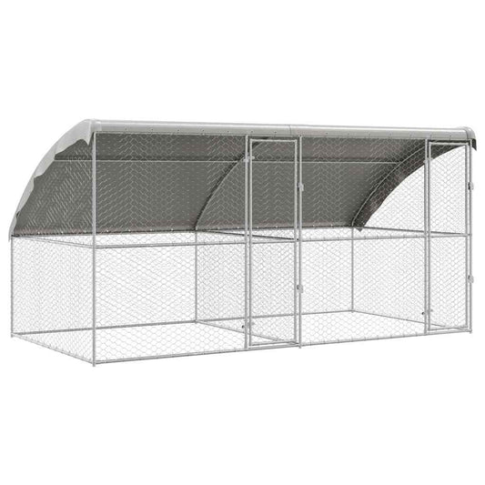Psí Kennel 2 Ks Stříbrná 4 X 2 X 2 M Pozinkovaná Ocel