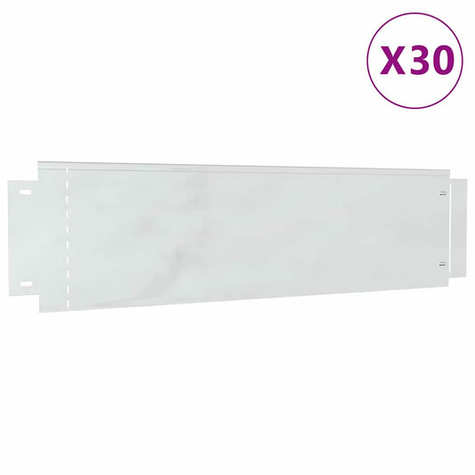 Obrubníky Trávníku 30 Ks 100 X 25 X 0,07 Cm Pozinkovaná Ocel