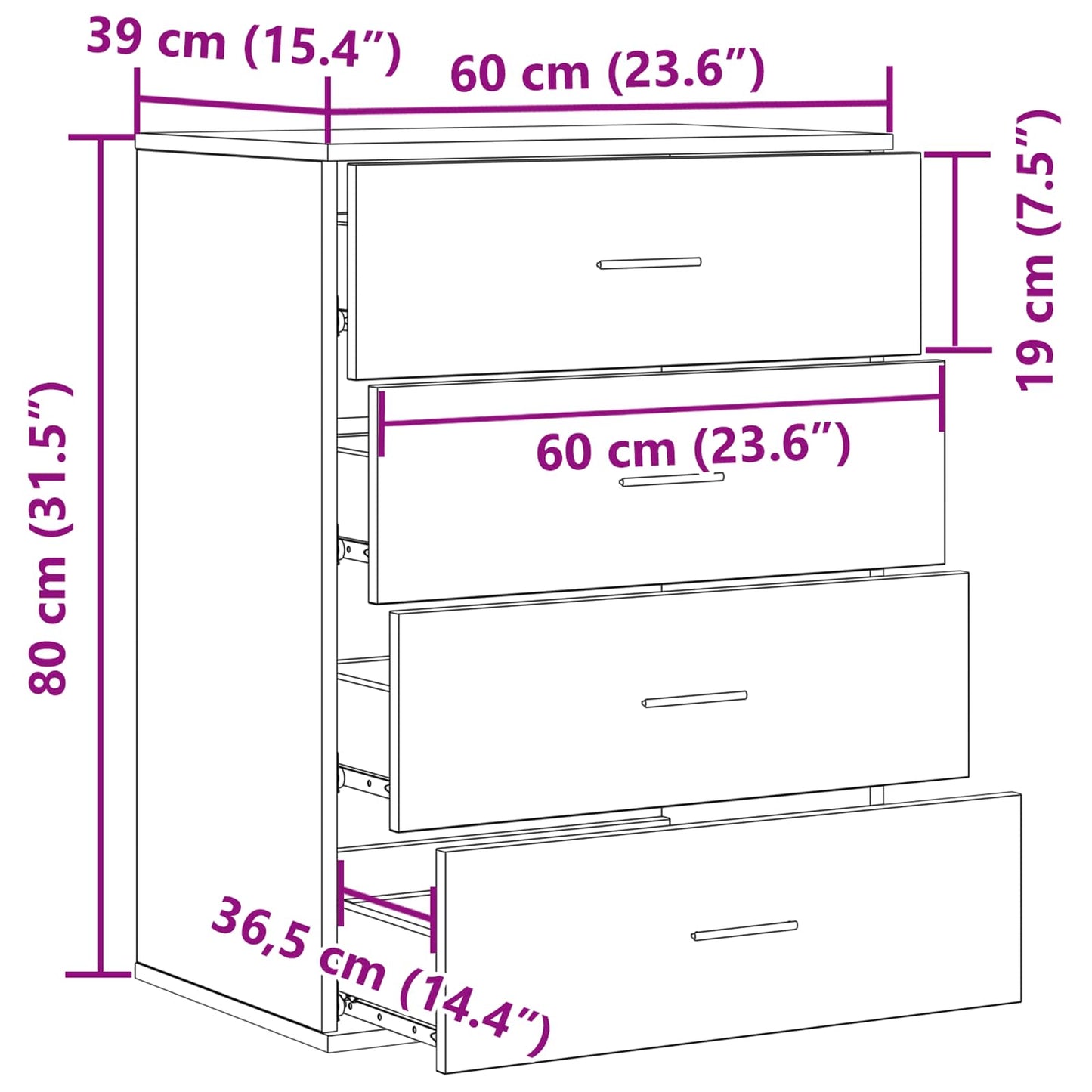 Servírovací Skříň Staré Dřevo 60 X 39 X 80 Cm Kompozitní Dřevo