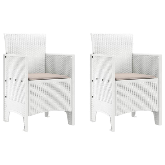 Zahradní Křeslo 2 Pcs Bílá 53 X 49 X 85 Cm Polypropylen