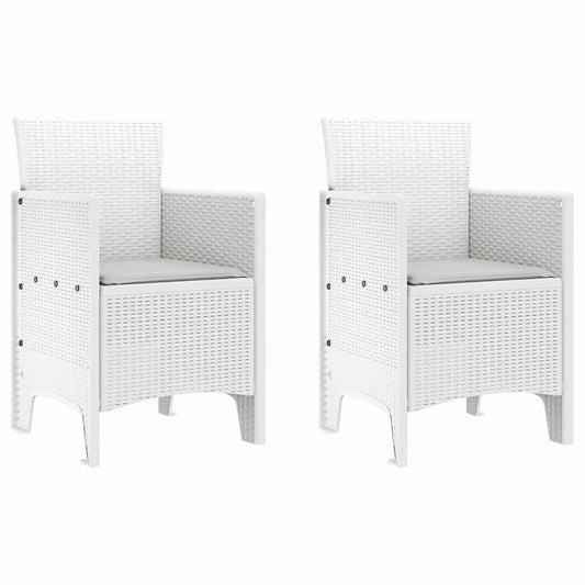 Zahradní Křeslo 2 Pcs Bílá 53 X 49 X 85 Cm Polypropylen