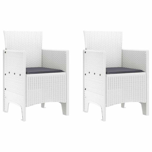 Zahradní Křeslo 2 Pcs Bílá 53 X 49 X 85 Cm Polypropylen