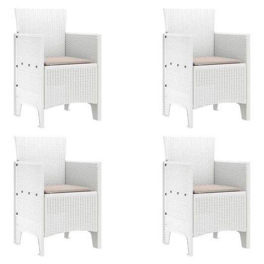 Zahradní Křeslo 4 Pcs Bílá 53 X 49 X 85 Cm Polypropylen