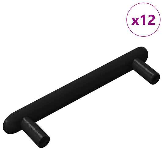 Madlo Na Skříň 12 Pcs Černá 121 X 16,6 X 28,3 Mm Železo